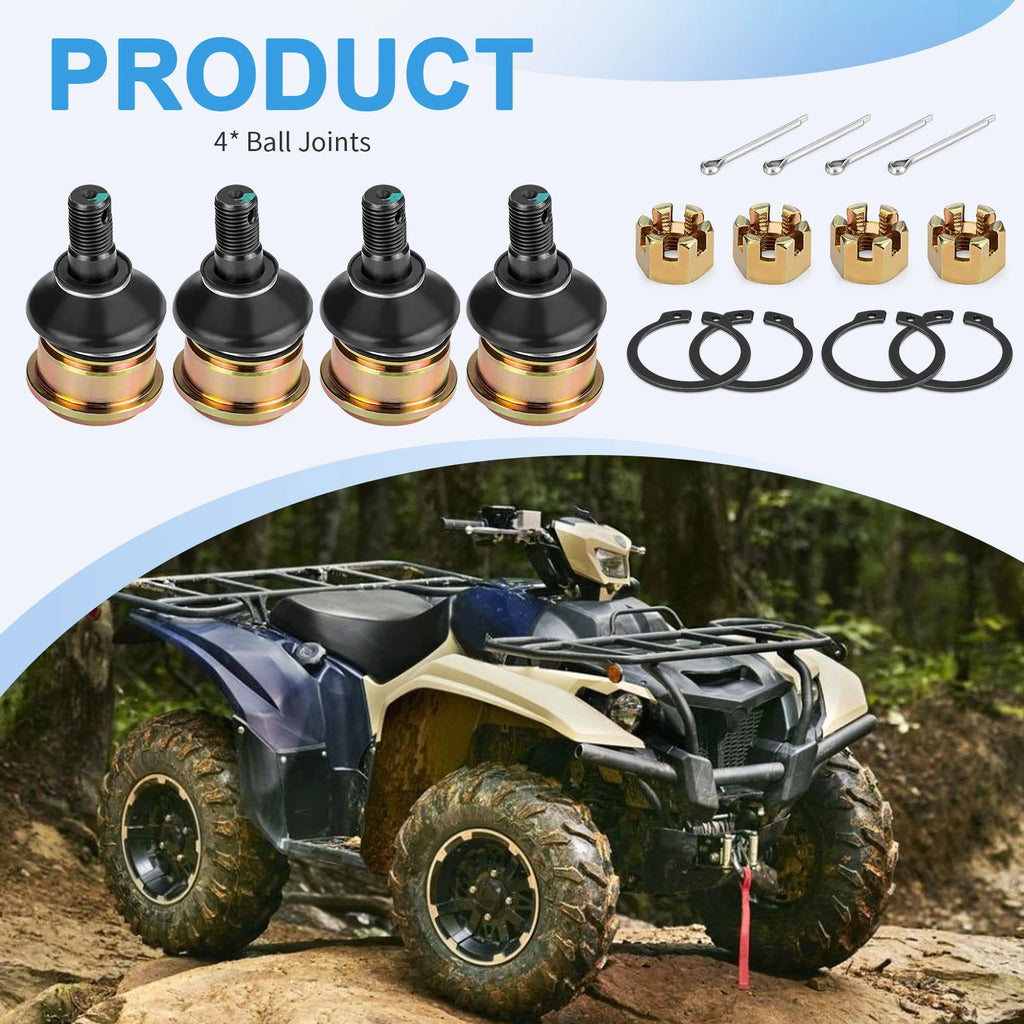 Set of 4 Front Upper & Lower Ball Joints for Yamaha Kodiak 450 YFM450 (2018–2024)