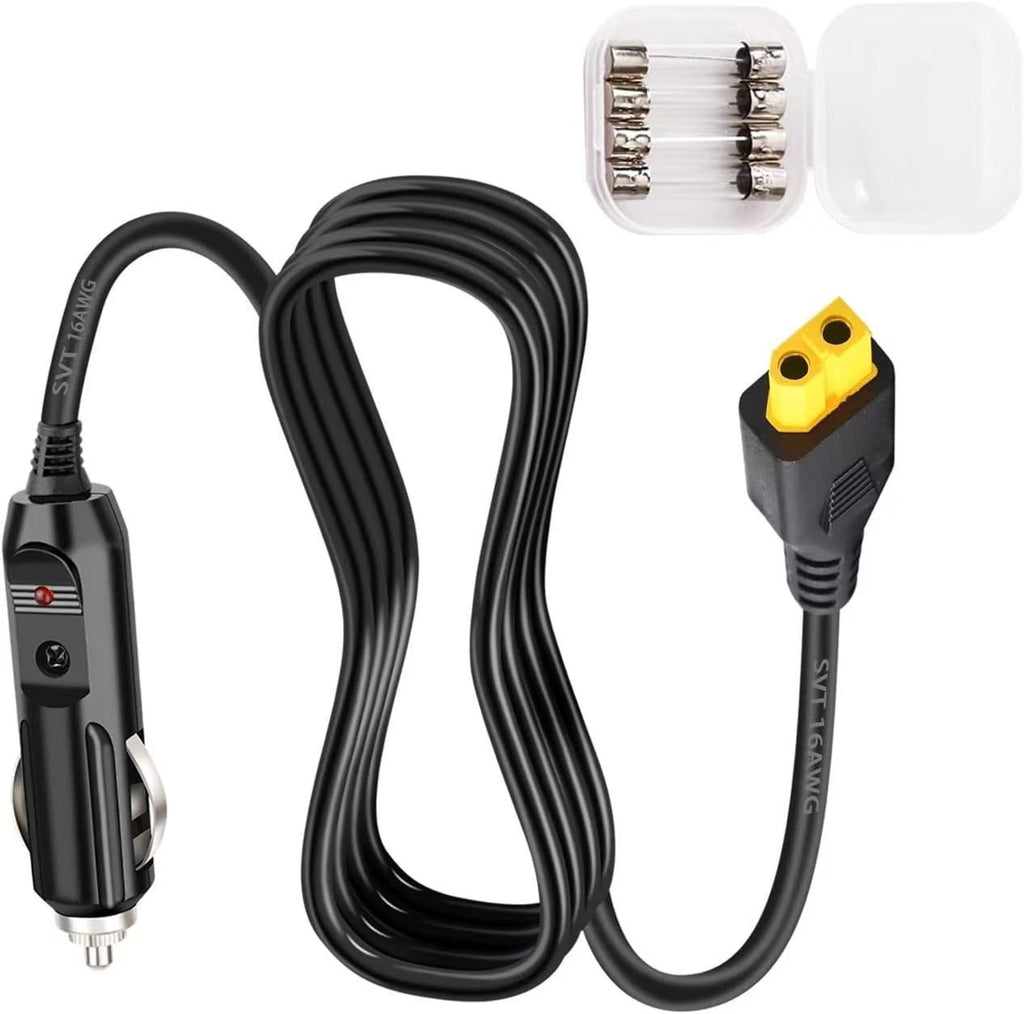 2m 18AWG XT60 Female to Car Socket Cable for Portable Power Stations