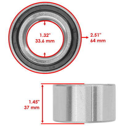 Caltric Front Knuckle Bearing and Seals for Honda Pioneer 500 (2015–2023)