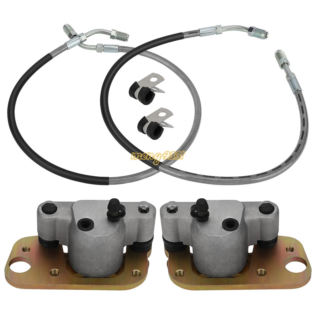 Front Brake Calipers & Pads w/Hose Lines for Polaris Trail Blazer 250 (1999–2000)