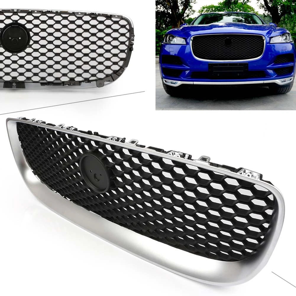 1 Piece Front Bumper Grille for Jaguar XE (2015–2018) Black Chrome