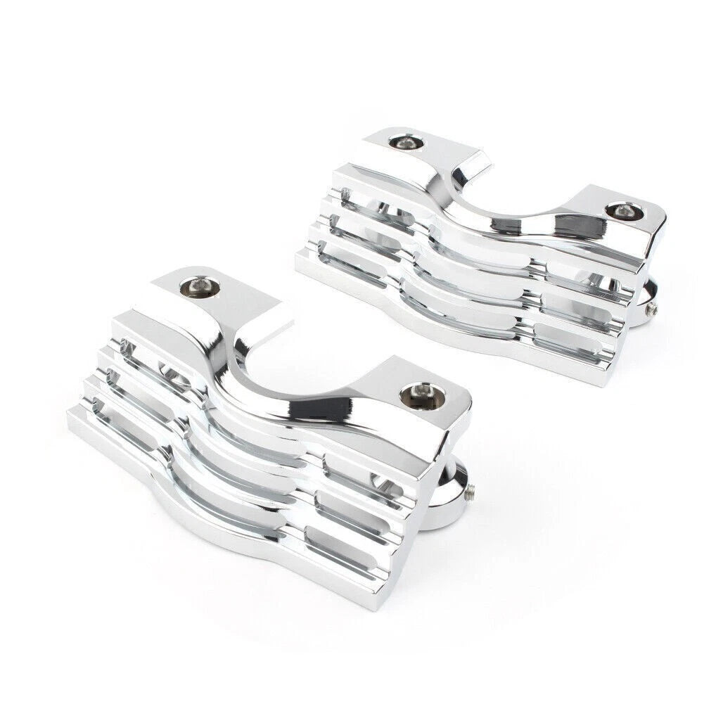 Finned Slotted Head Bolt Spark Plug Covers for Harley Touring (Chrome)