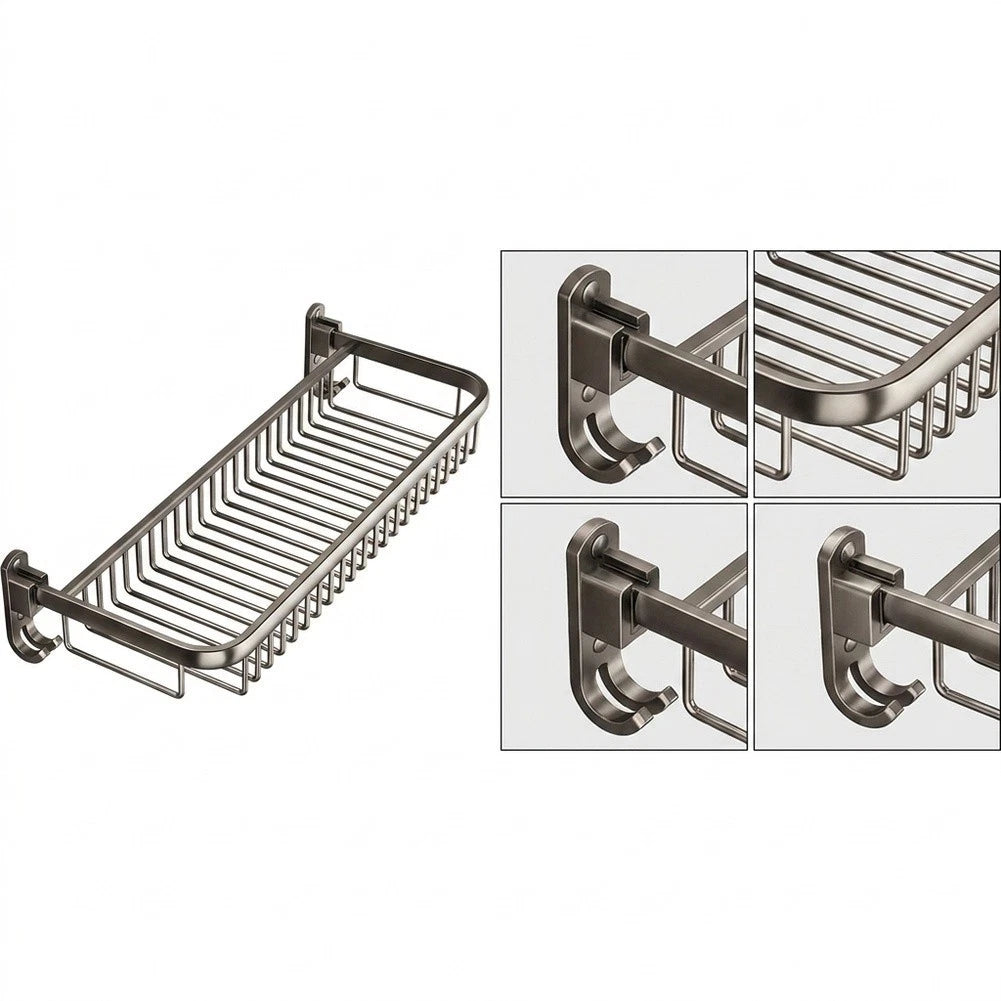 Foldable Towel Rack with Hooks for Bathroom Space Saving