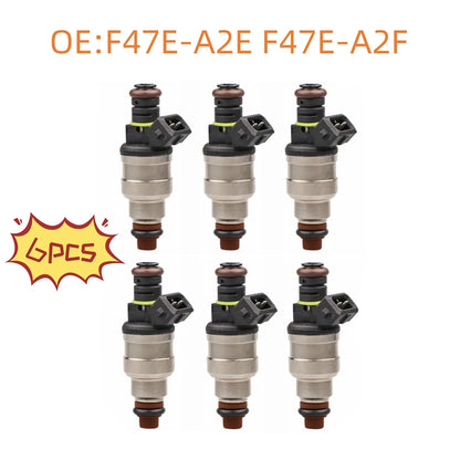 6PCS Flow Matched Fuel Injectors for Ford 2.3 2.9 3.0 3.8 4.9 5.0L (F47E-A2E)