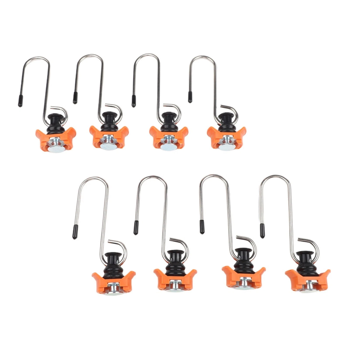 8 Piece Airline Rail Hooks Single End Fitting for Vehicle Organization 50 kg