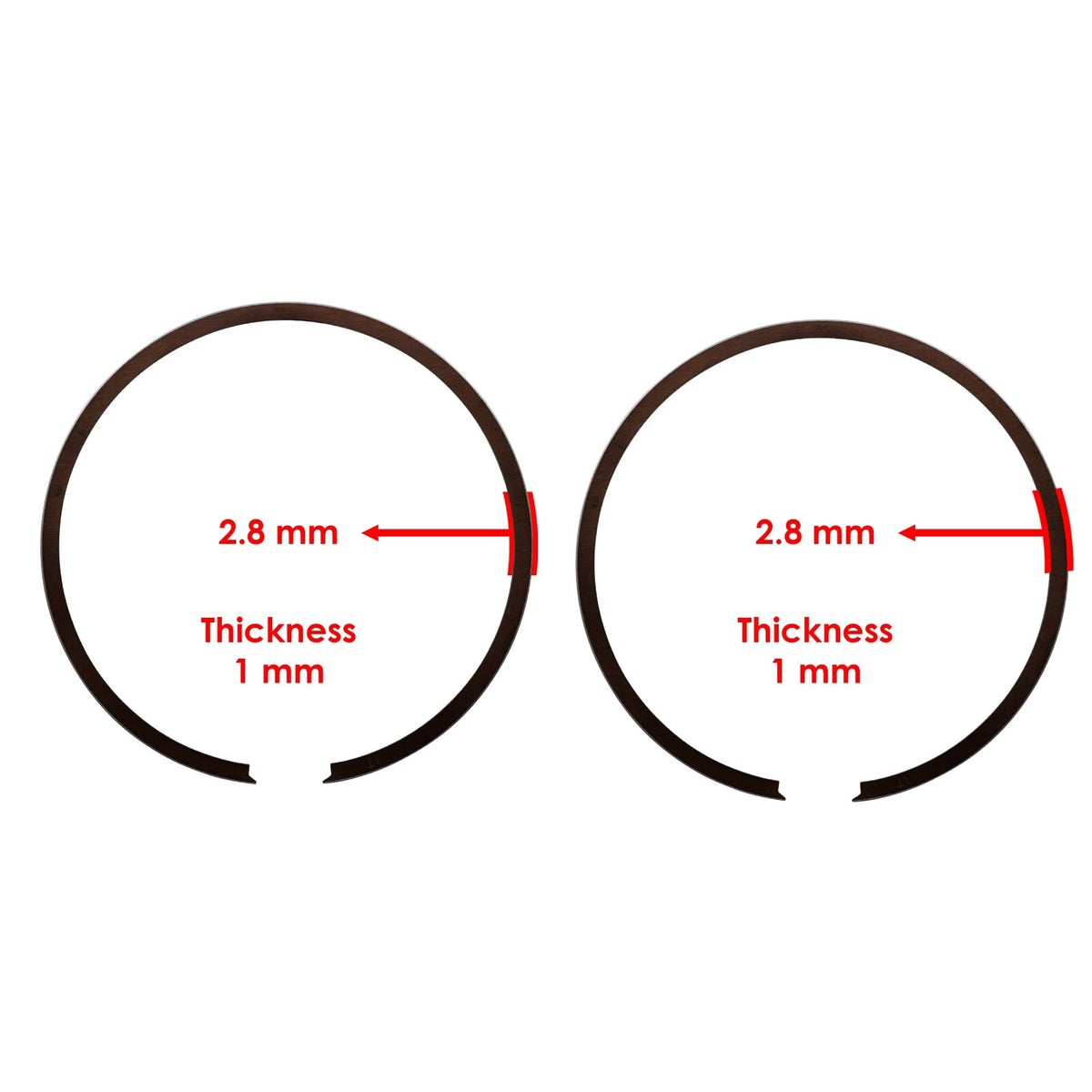 Piston Ring Set Replacement for Yamaha 5CU 66.36mm x 1mm (2001–2024)