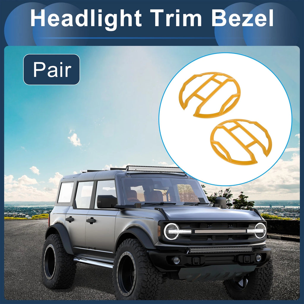 1 Pair Headlight Trim Bezel for Ford Bronco (ABS)