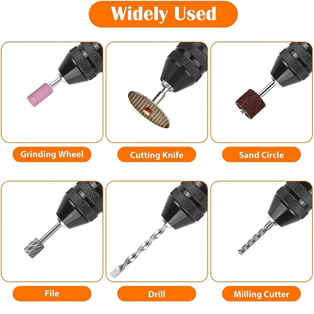 Keyless Drill Chuck Bit Hex Shank Adapter for