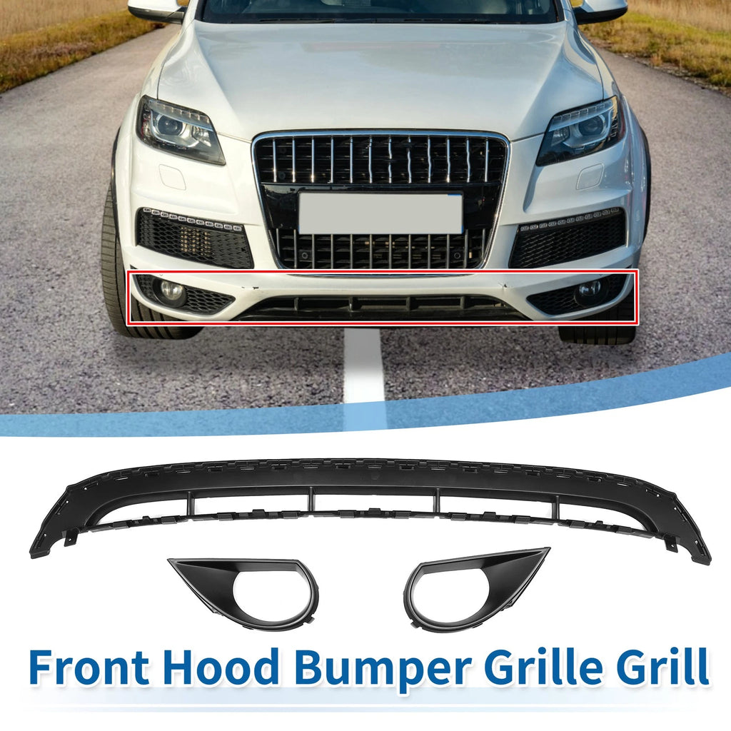 Front Lower Hood Bumper Grille for Audi Q7 (2010–2015) Black Replacement