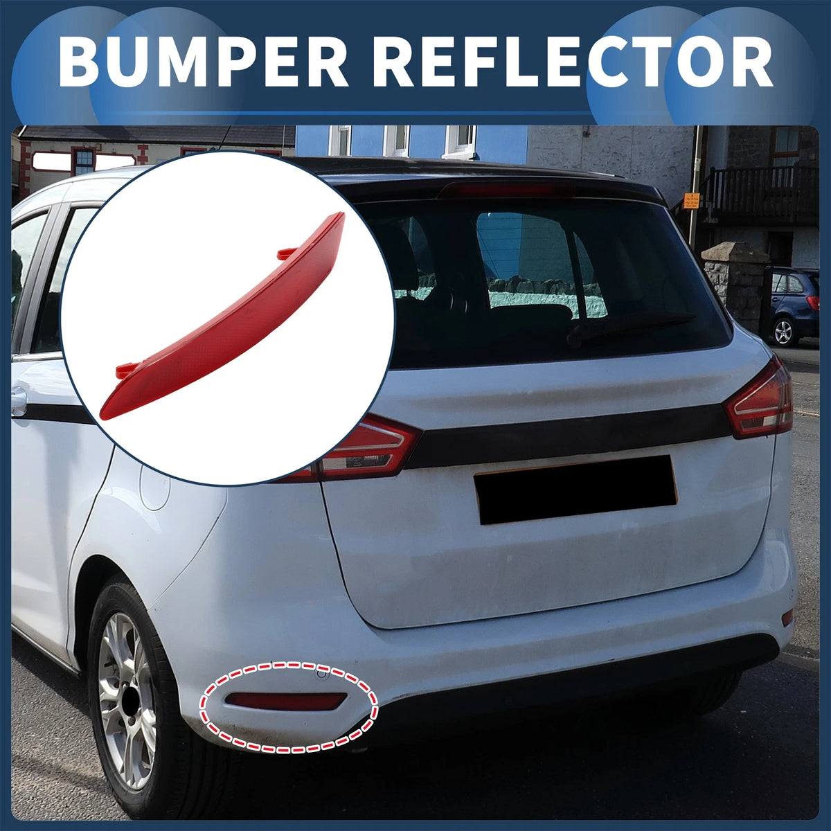 Bumper Reflector No.BS71515C0BD for Ford Fiesta (2015–2019) Red Rear Left