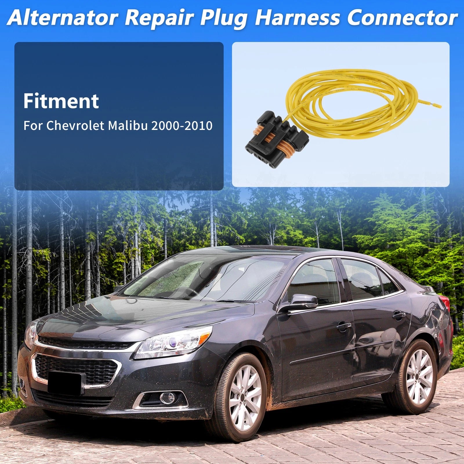 Alternator Repair Plug Harness Connector 8Ft for Chevrolet Malibu (2000–2010)