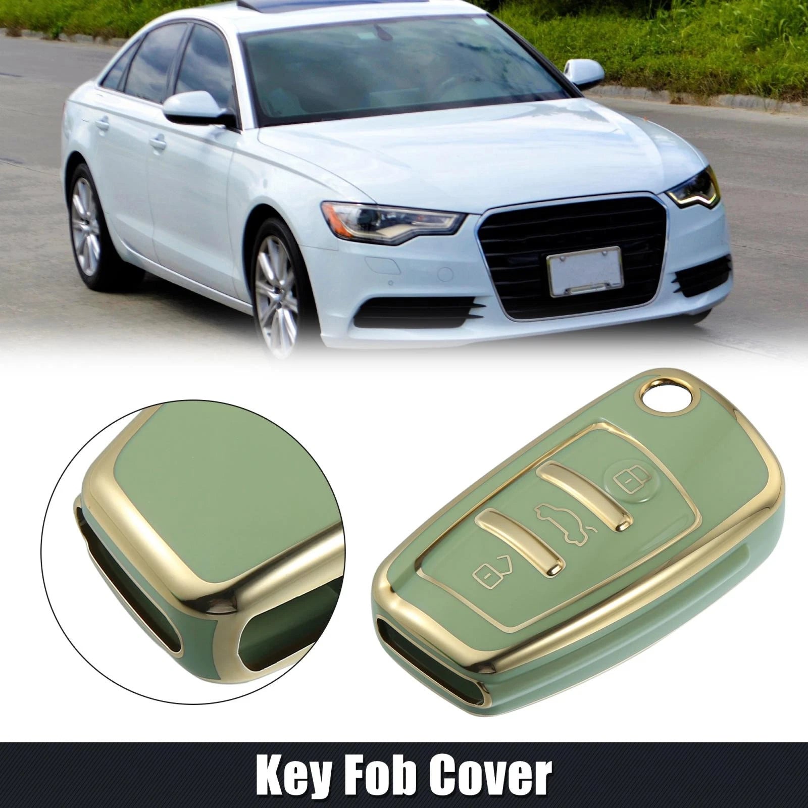 Key Fob Case TPU Cover for Audi Q3 3 Button (2015–2020)