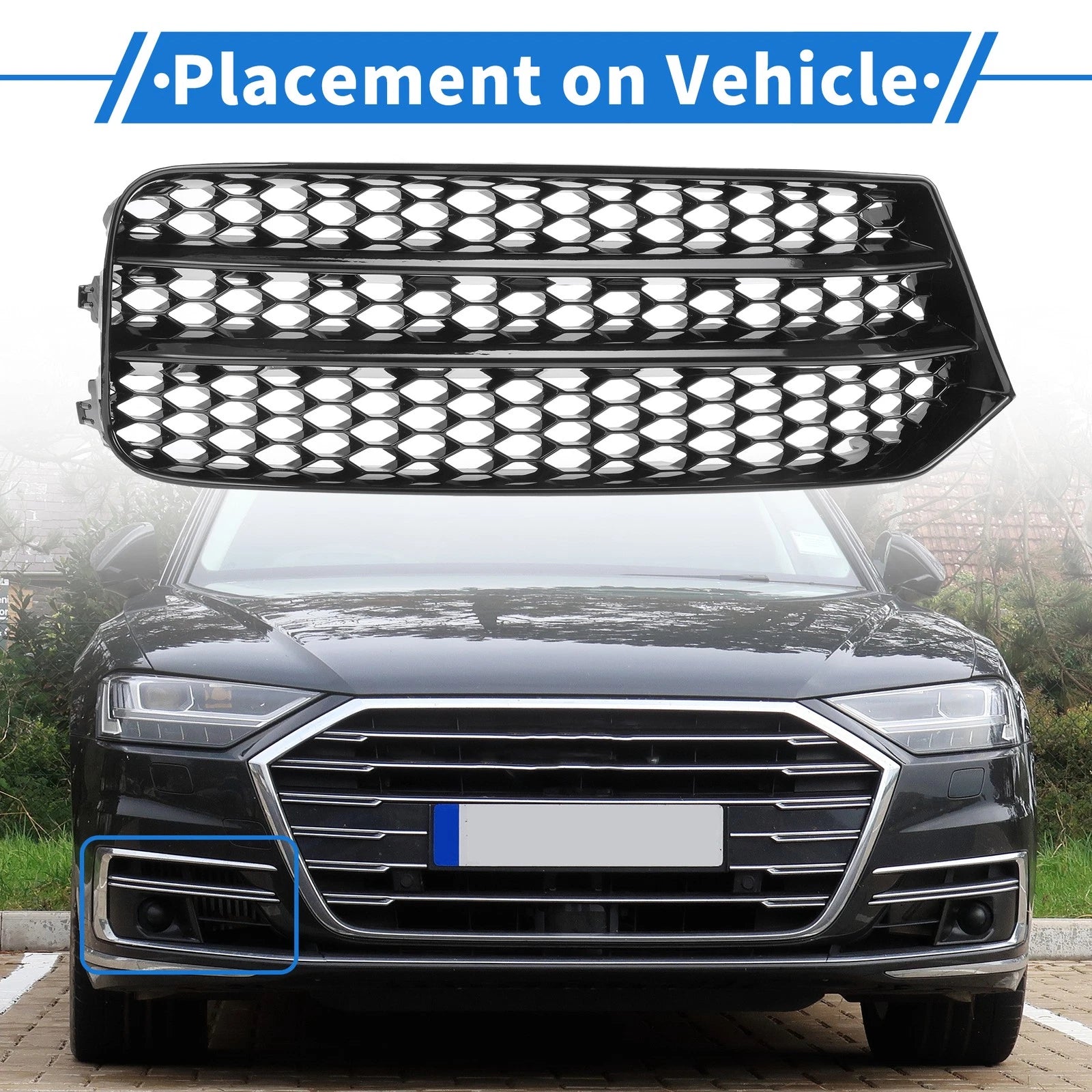 Front Right Fog Light Grill Replacement for Audi A1 (2011–2018)