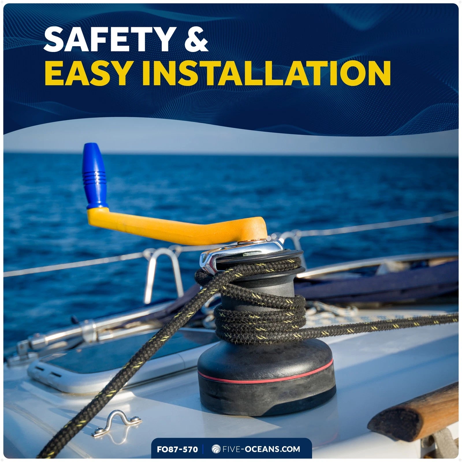 Winch Handle and Holder Pocket Set for Sailboat (FO87-570)