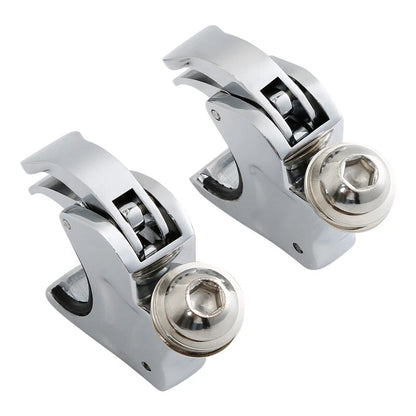 2X Chrome 39mm Forks Quick Release Windshield Clamps for Harley Dyna Sportster