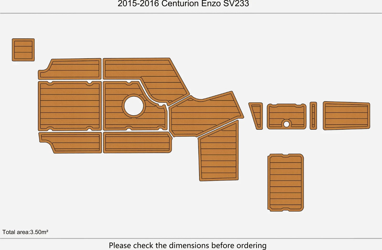 EVA Pad Teak Flooring Mat for Centurion Enzo SV233 (2016)