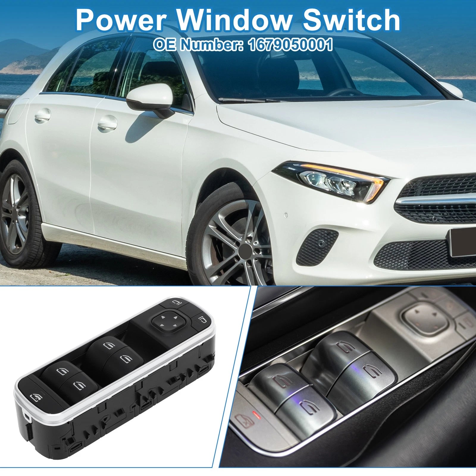 Front Driver Side Power Window Switch for Mercedes-Benz A220 (2019–2022)
