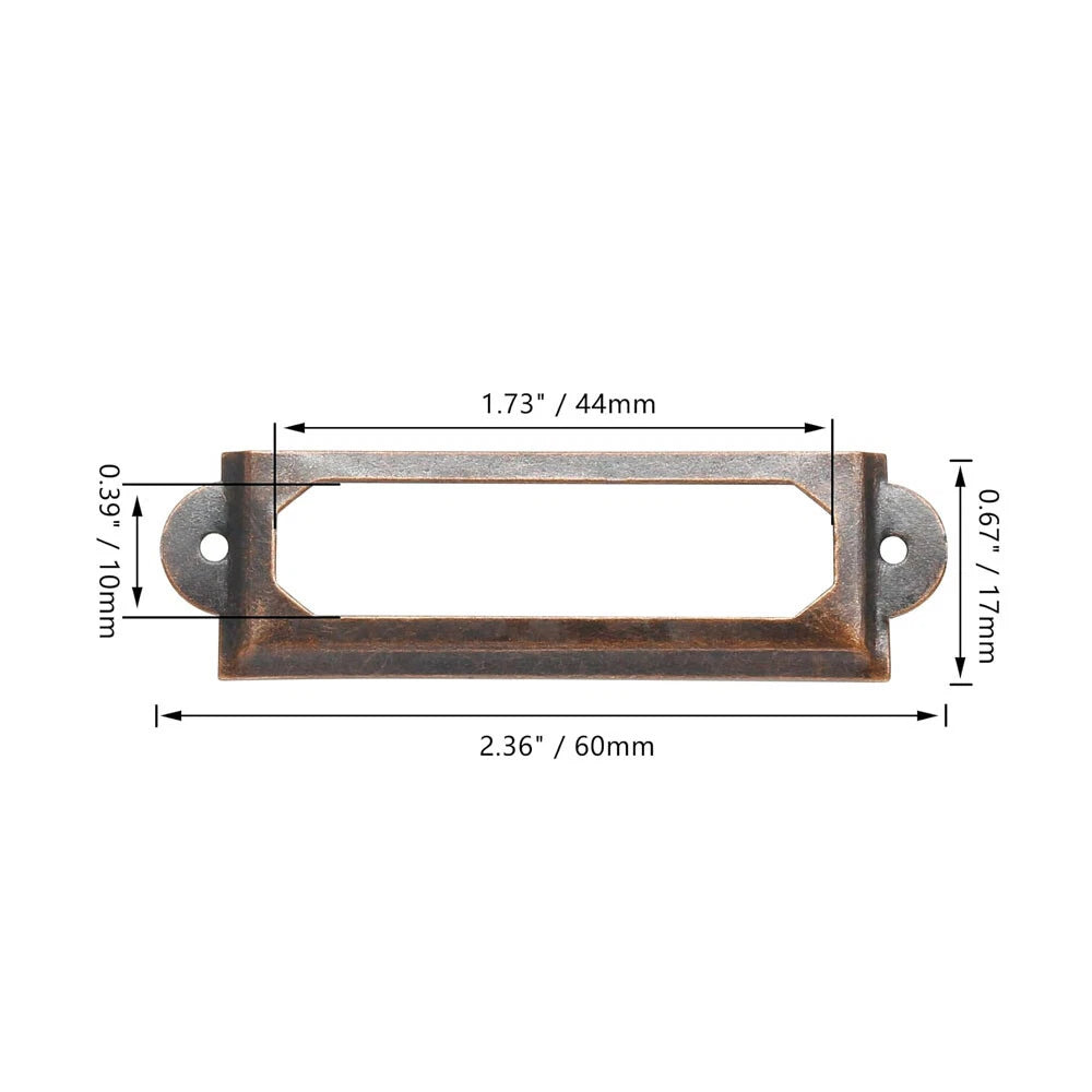 Set of 12 Metal Drawer Cabinet Label Pull Handles for