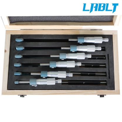 Set of 6 Precision 0-6" Outside Micrometers 0.0001" Carbide Standards