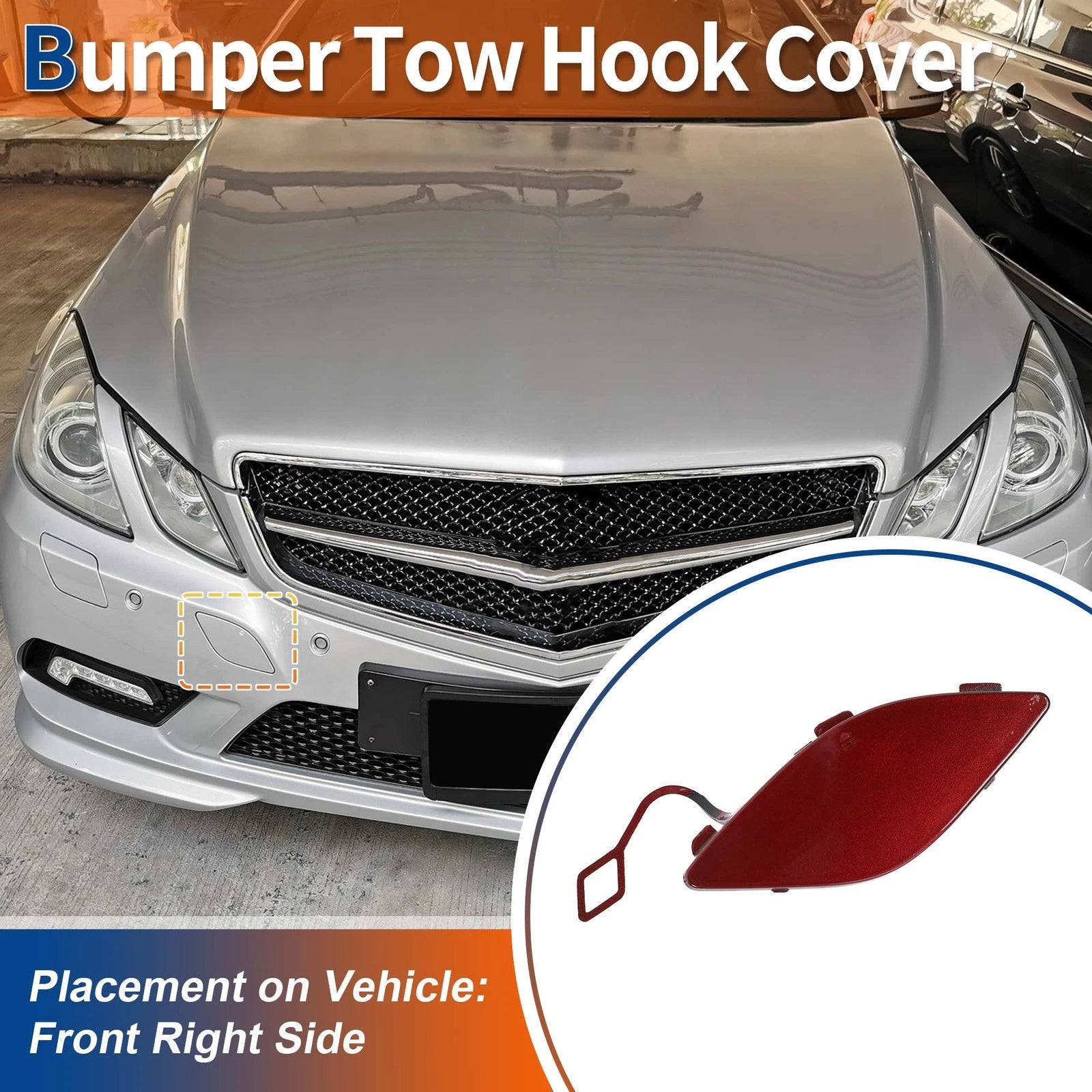 Front Tow Hook Cover for Mercedes-Benz E350 (2010–2014)