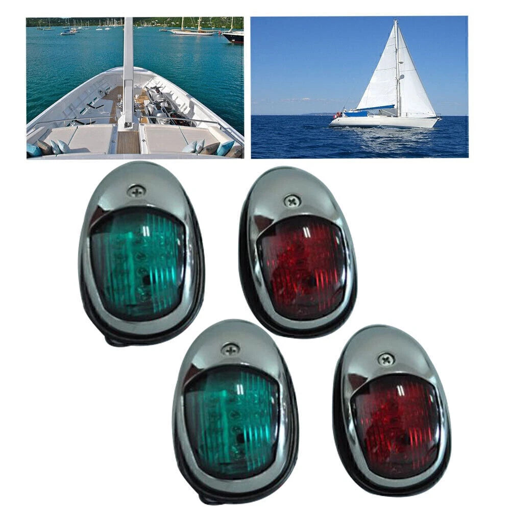 LED Navigation Light Housing for Marine/Boat (2 Red + 2 Green)