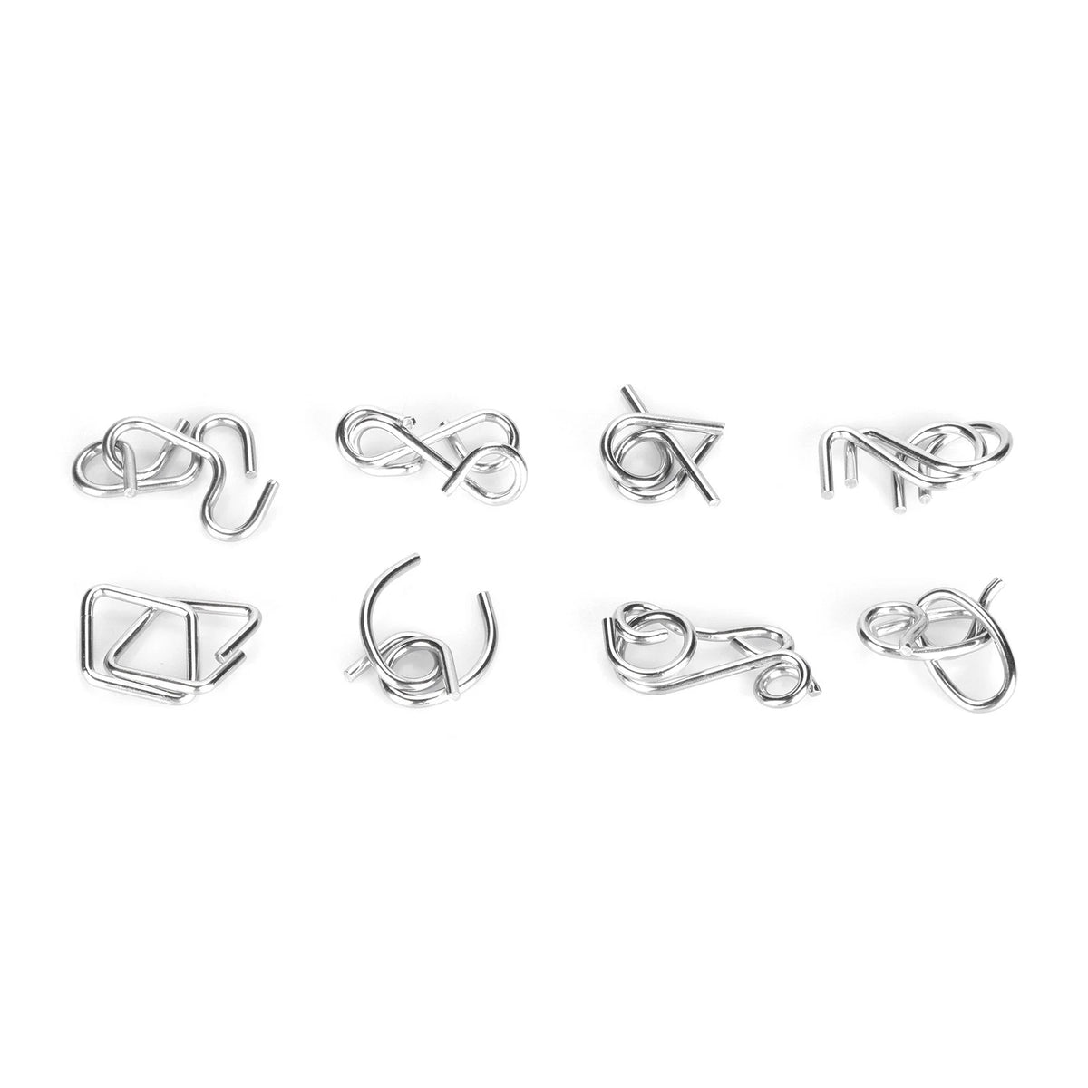 8PCS Metal Puzzle Wire IQ Mind Brain Teaser Toy for Kids