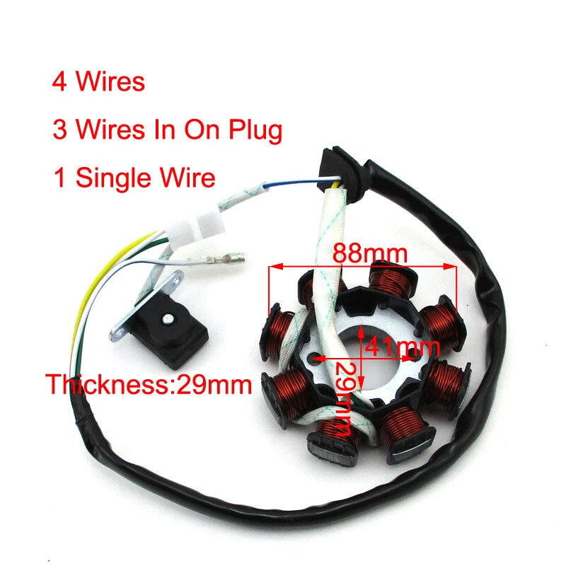 8 Coil Poles Magneto Stator for Chinese GY6 50cc Engine (2000–2023)