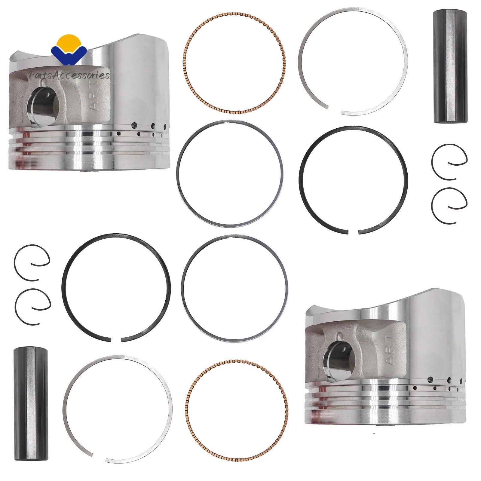 2 Pcs Crankshaft Engine Piston for Yamaha XV750 (1981–1983, 1988–1997)