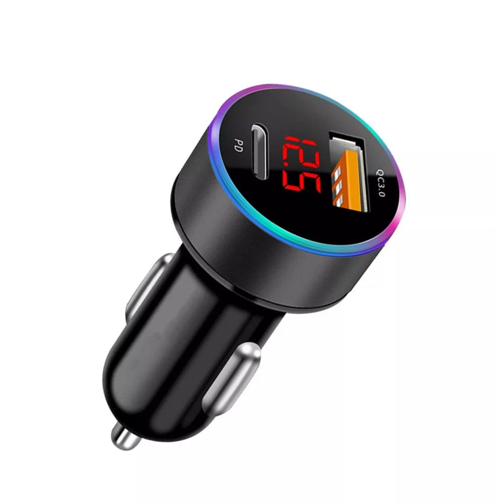 2-Port USB Type C Car Charger for SUVs Trucks (QC3.0)