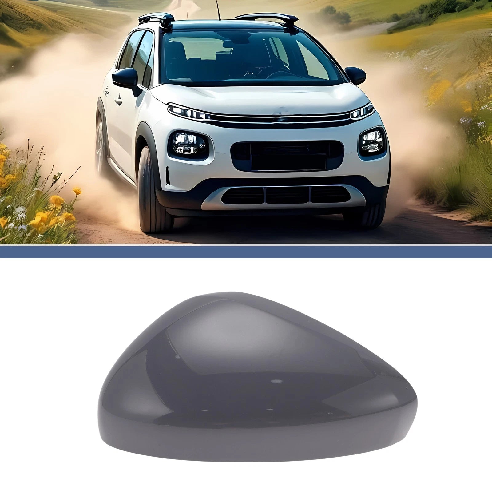 Mirror Cover Cap for Citroen C3 II (2010–2016) - Gray