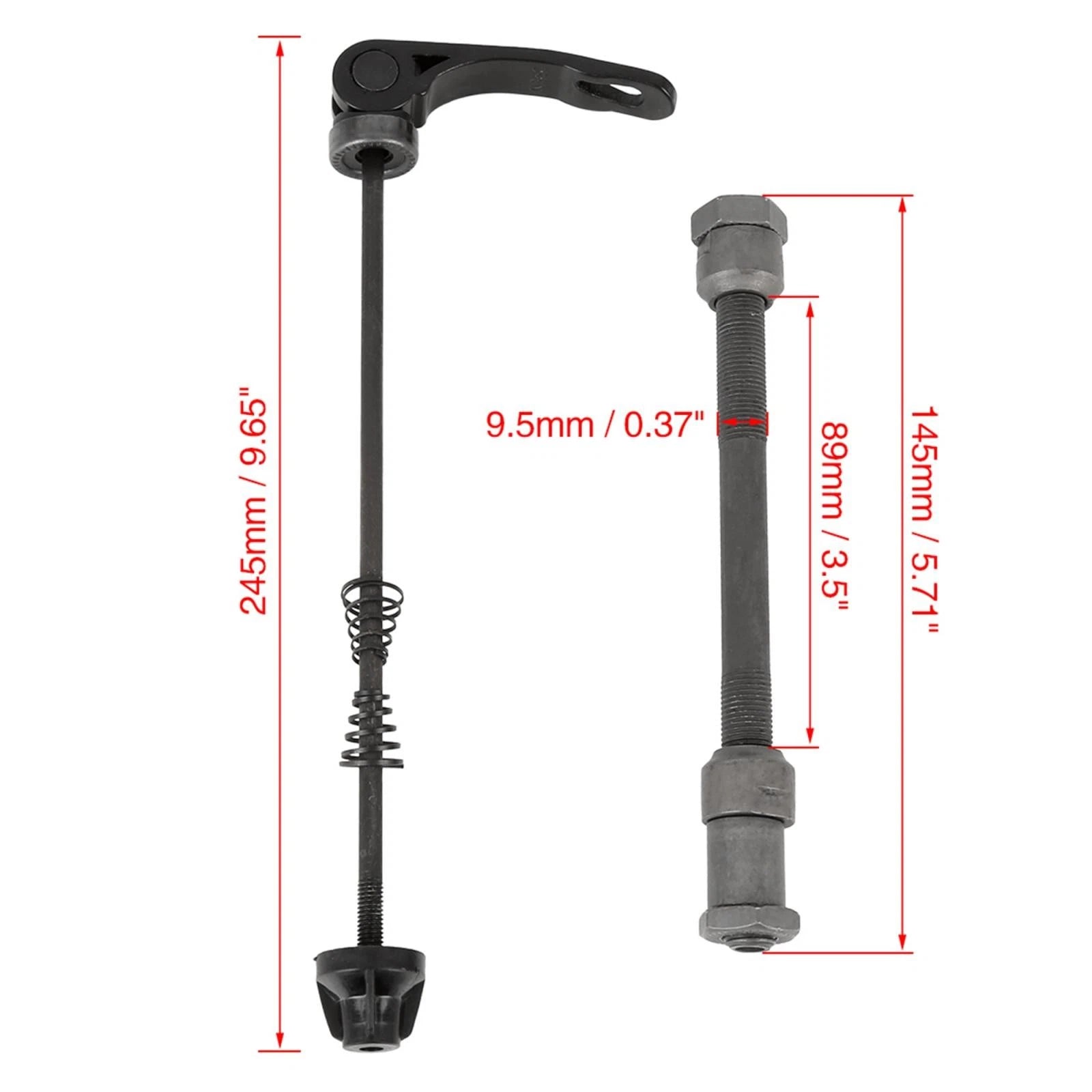 Quick Release Bearing Rear Axle Set 9.5mm Replacement for Bicycle (All)