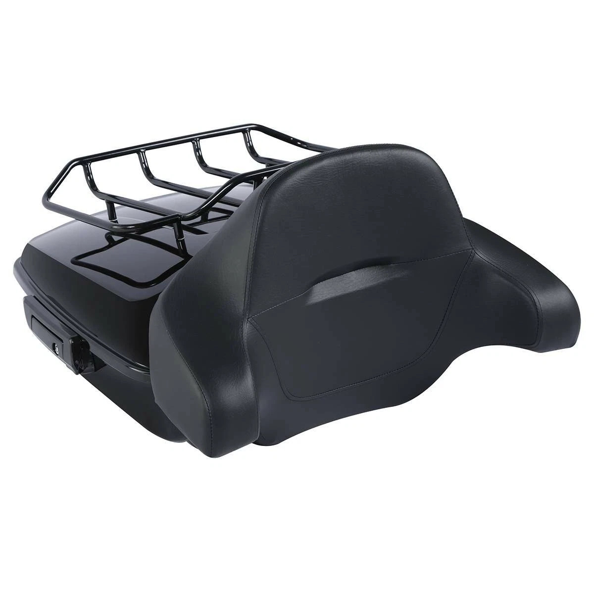 Black Chopped Trunk Backrest Rack Mount for Harley Electra Glide (2014–2026)