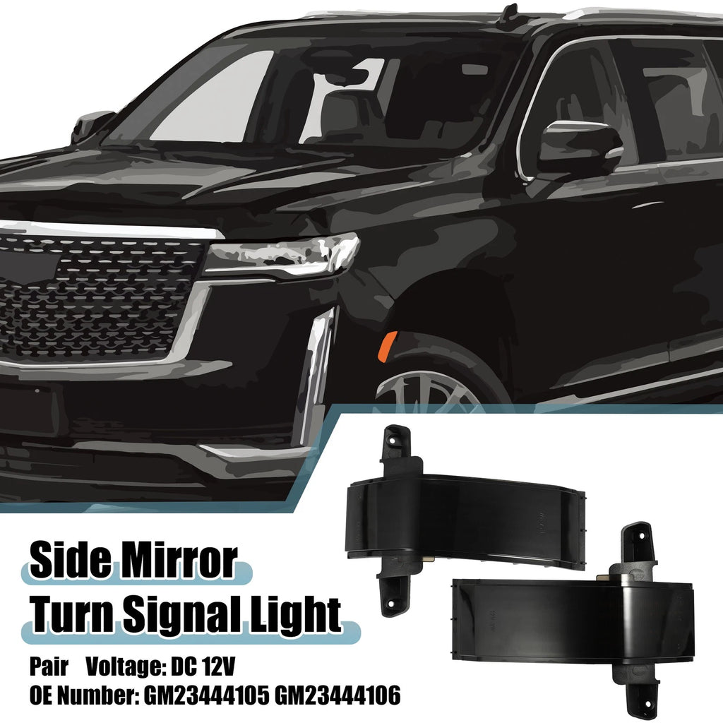 Pair Side Mirror Turn Signal Light Replacement for Cadillac Escalade (2015–2020)