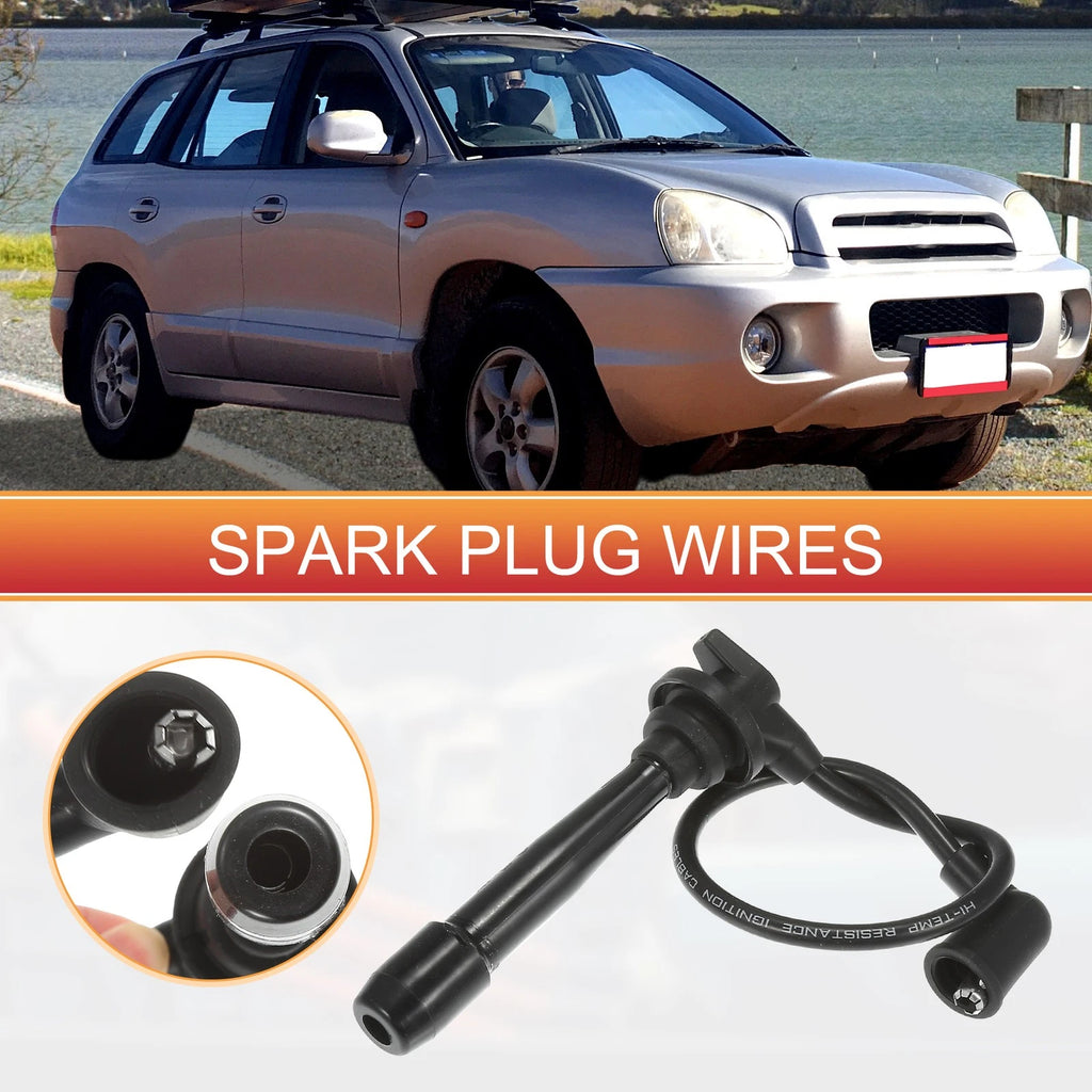 6 Pcs Spark Plug Wires Ignition Coil Cable Replacement for Hyundai Sonata (1999–2005)