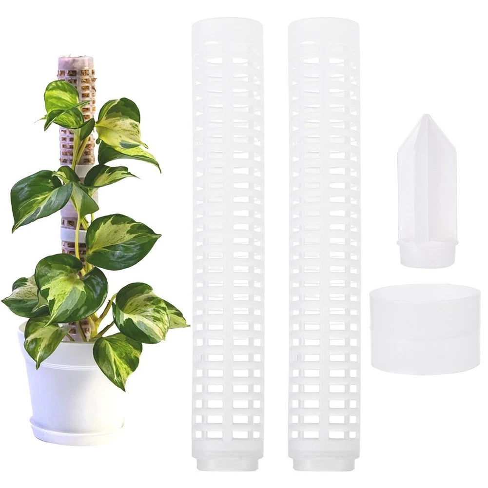 2X Stackable Plastic Moss Poles for Climbing Plants Support
