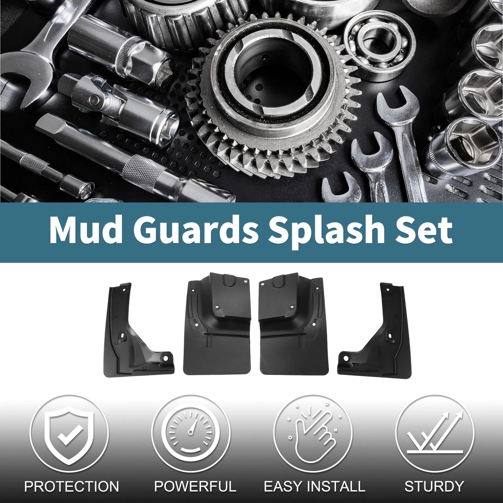 Mud Flaps Splash Guards 1 Set Mud Guards for Toyota Hiace (2005–2011)