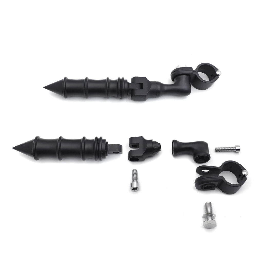 1.25" Black Bamboo Adjustable Footrest for Front Engine Guard (Fits )