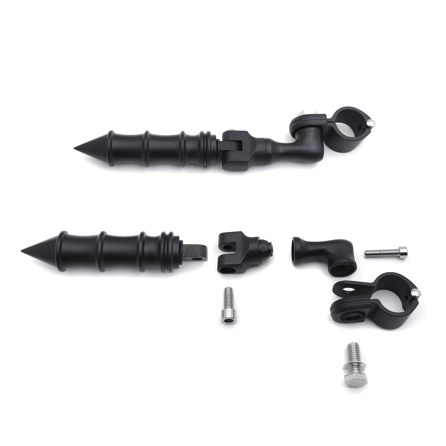 1.25" Black Bamboo Adjustable Footrest for Front Engine Guard (Fits )