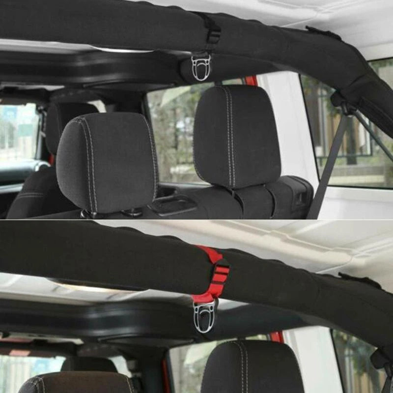 Car Coat Hook Clothes Hanger for Universal Use (Portable, Red/Black)