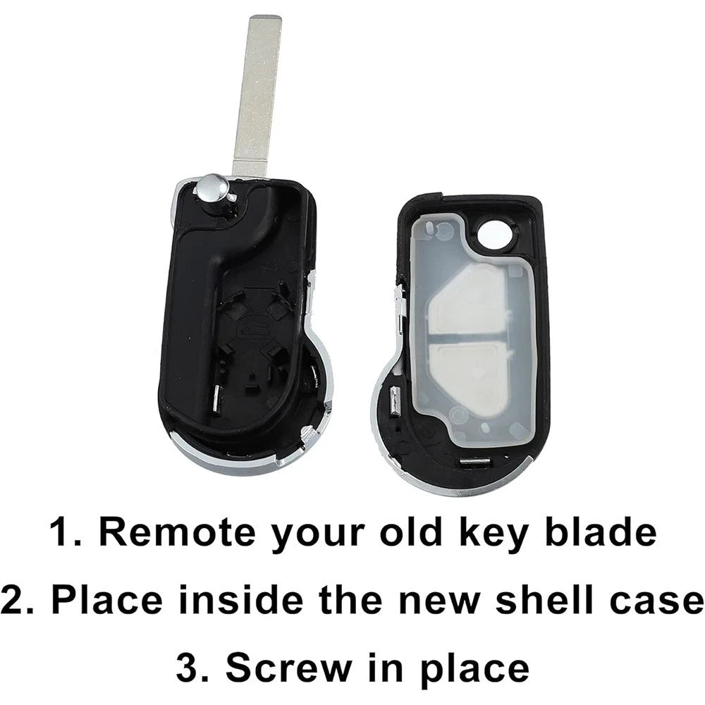 For Citroen DS3 09-20 DS4 11-18 2 Button Entry Remote Key Shell Cover with Blade