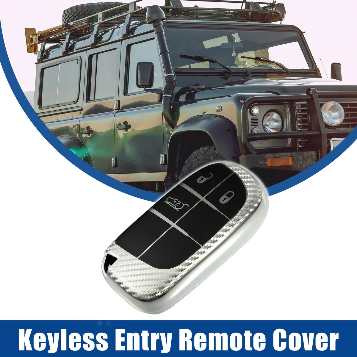 TPU 3 Button Keyless Entry Remote Cover for Chrysler 300 (2011–Present) Silver Tone