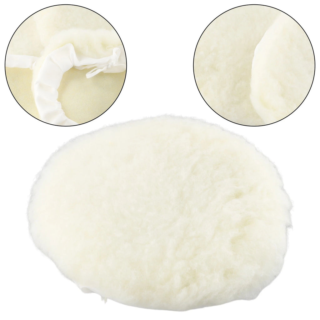 6X 7-Inch Lambs Wool Bonnet Buffing Wheel Pad for Polisher