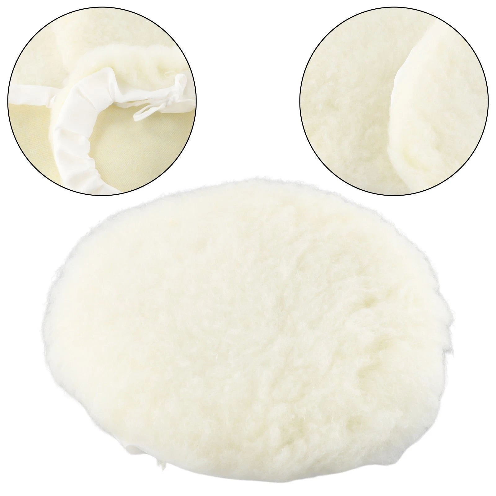 6X 7-Inch Lambs Wool Bonnet Buffing Wheel Pad for Polisher