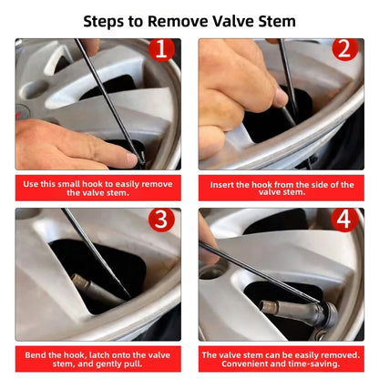 4X Valve Stem Tool Kit for Quick Tire Valve Installation and Removal