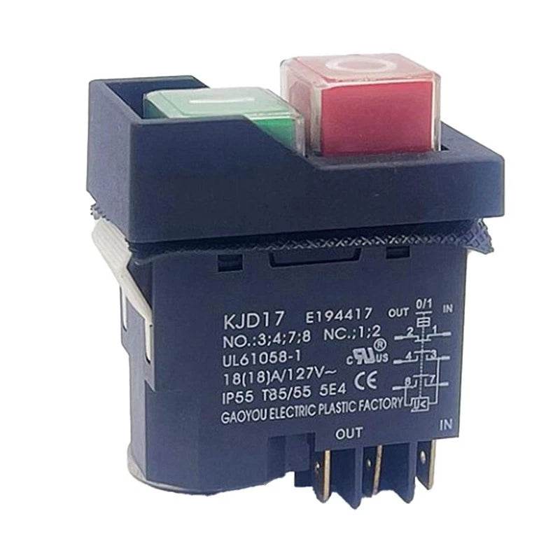 6 Pin Dual Group Contact Brake Switch KJD17 B1-2 for Garden Tools (127V)