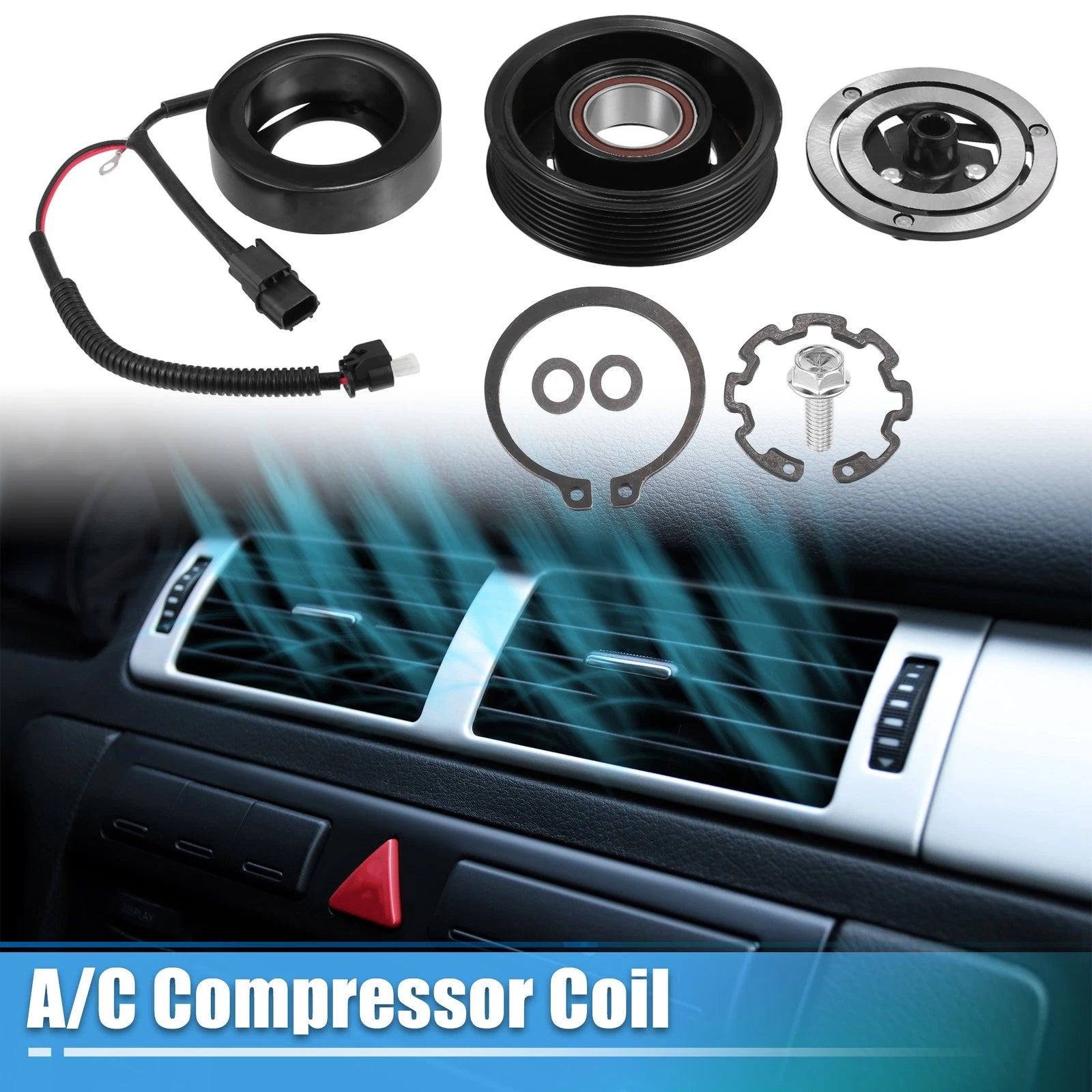 AC Compressor Clutch Kit Pulley Coil Replacement for Honda Civic (2012–2021)