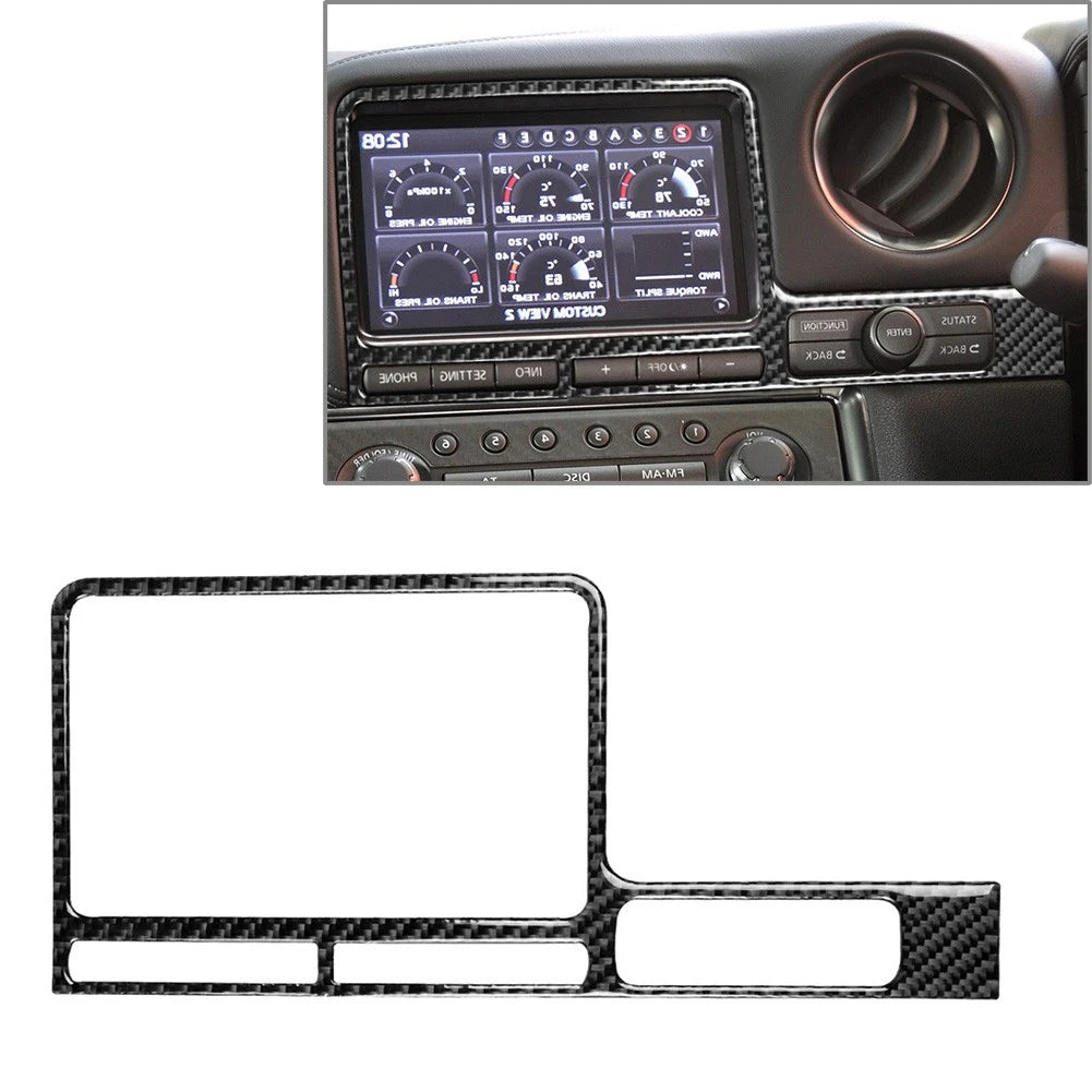 RHD GPS Navigation Panel Cover Trim for Nissan GTR R35 (2008–2016) Black