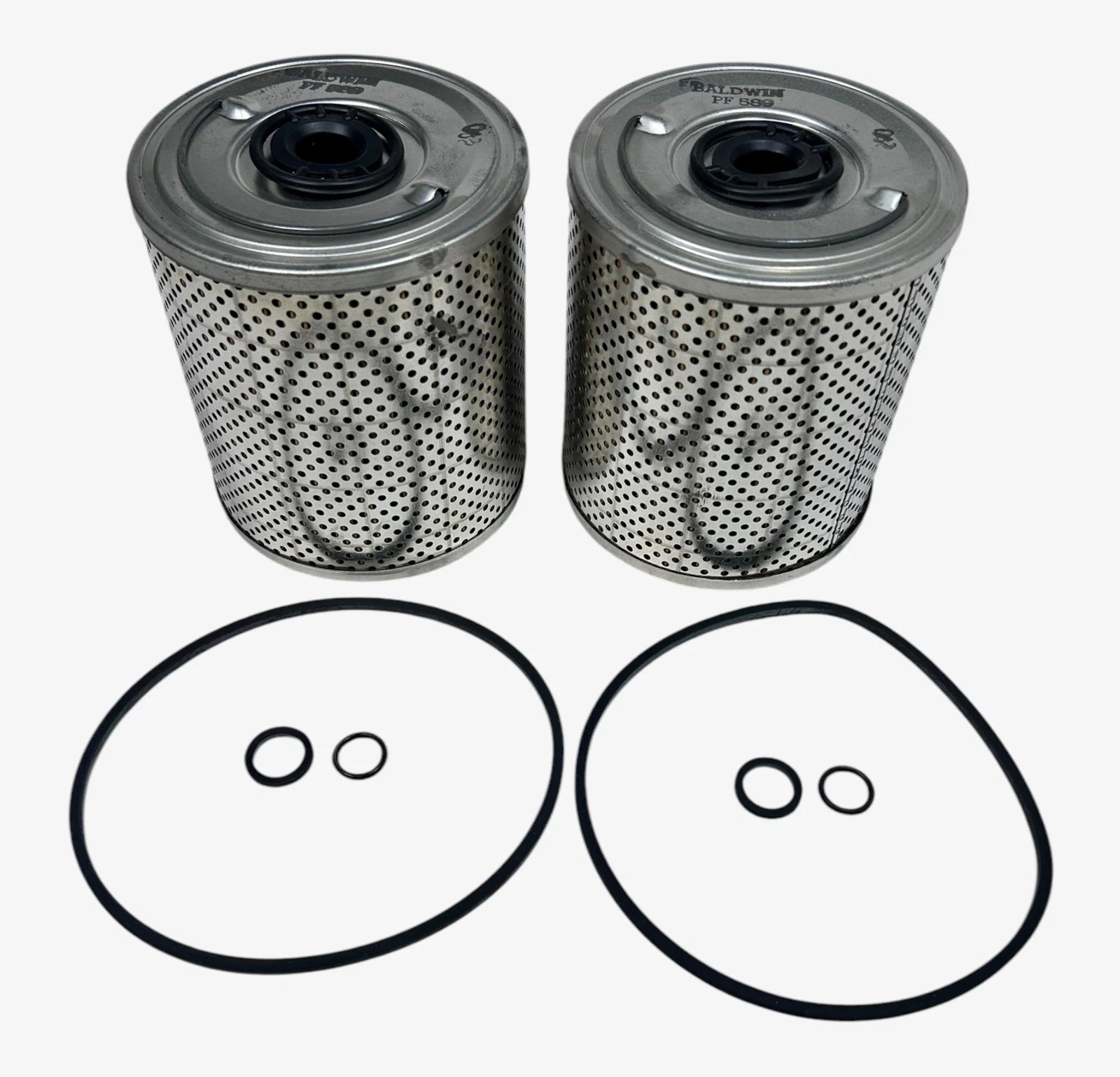 2X Baldwin Filters PF589 Fuel Filter with Gaskets for