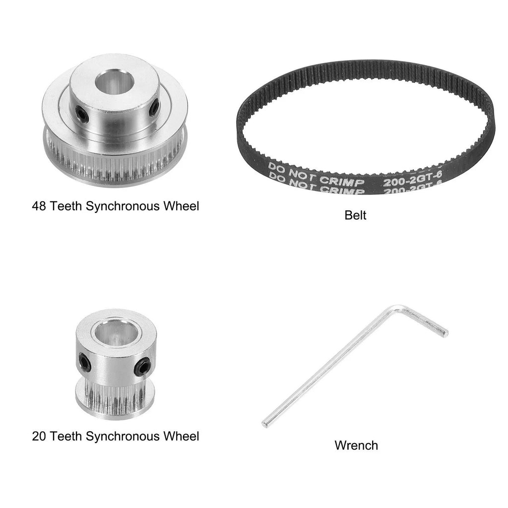 Timing Pulley Kit 20T 48T 8mm Bore for 3D Printer Automation