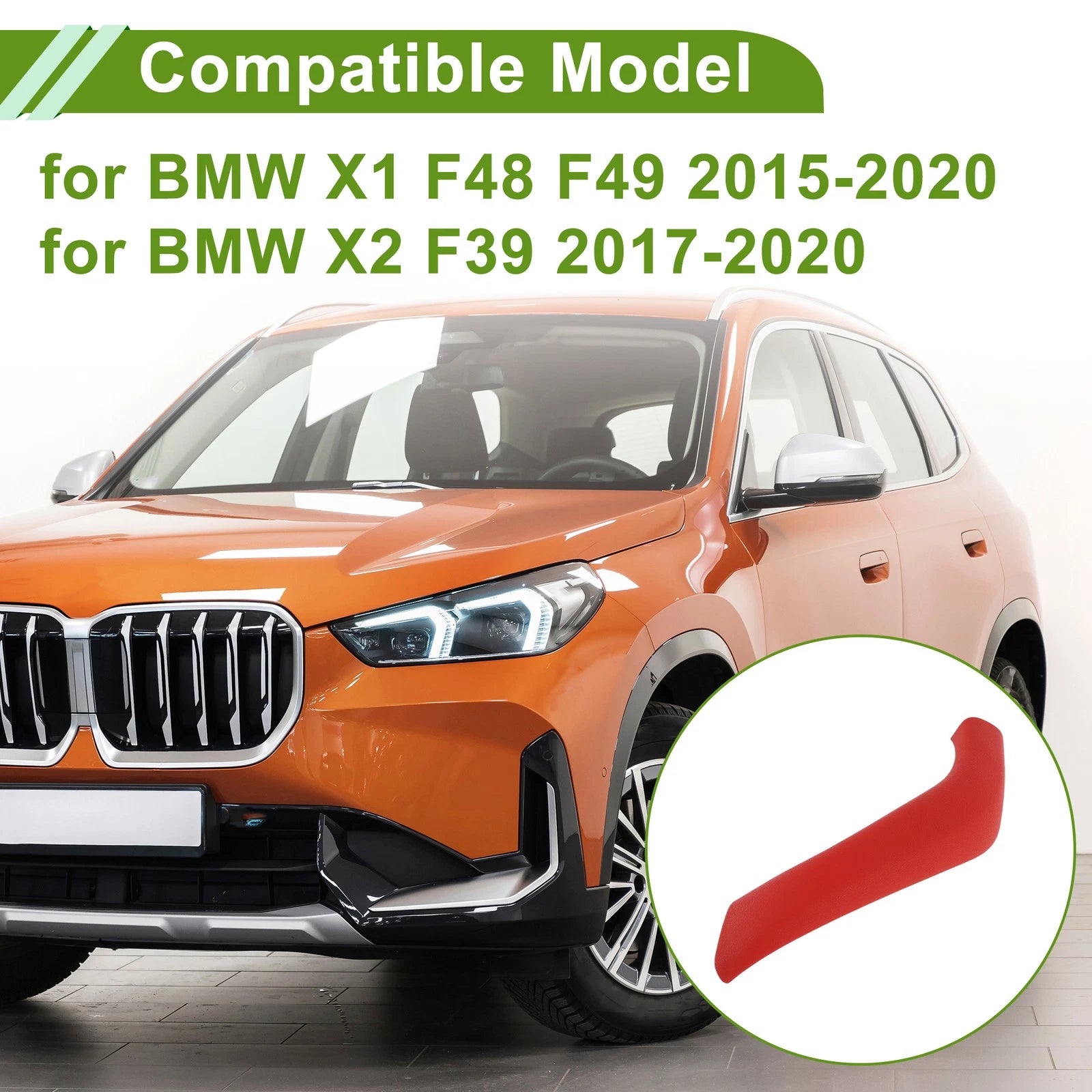 Door Panel Handle Pull Trim Cover Replacement for BMW X1 F48 F49 (2015–2020)